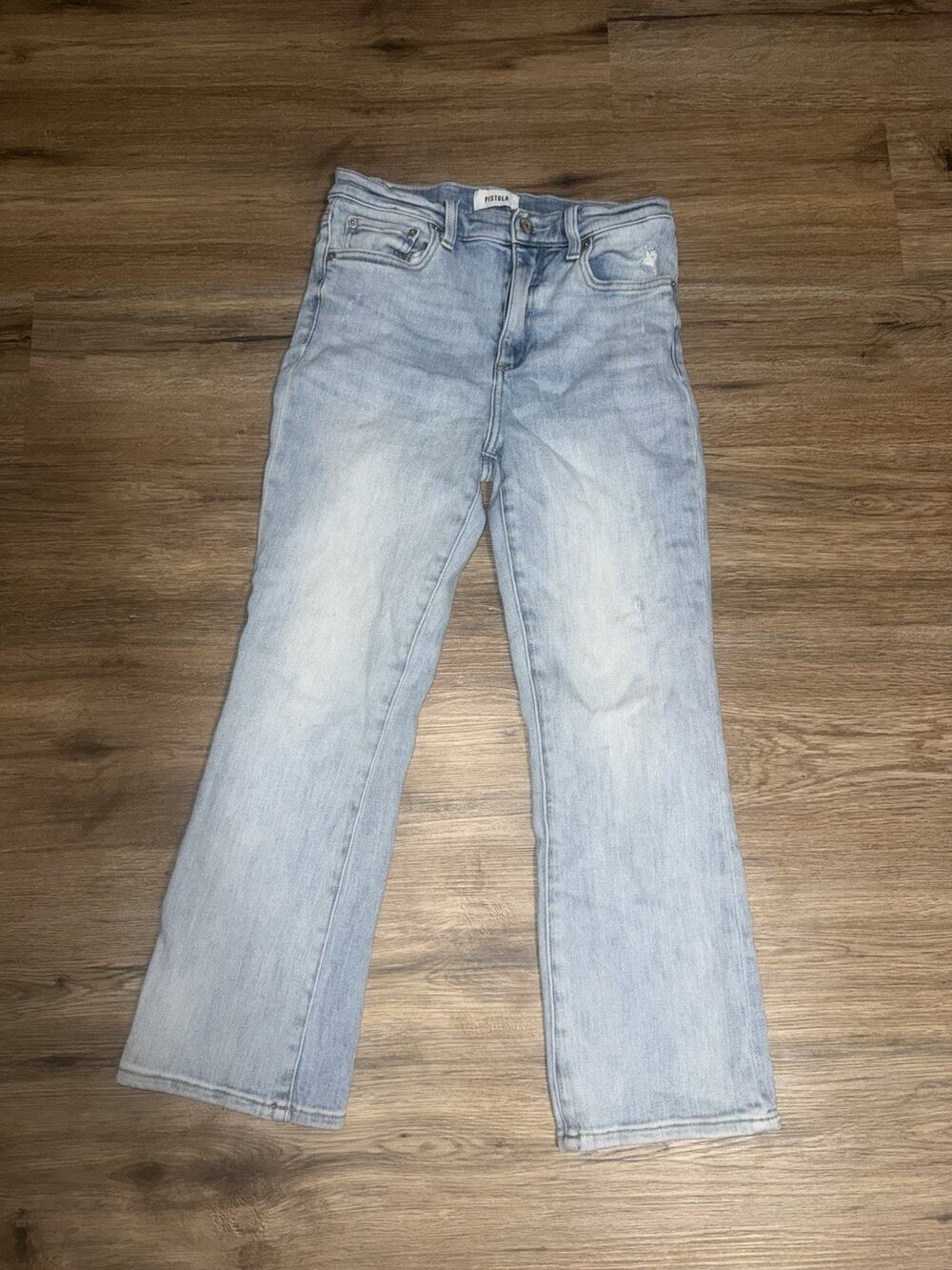 Pistola Jeans Womens Size 27 Blue Flare Cropped Lightwash Stretch Capsule Casual